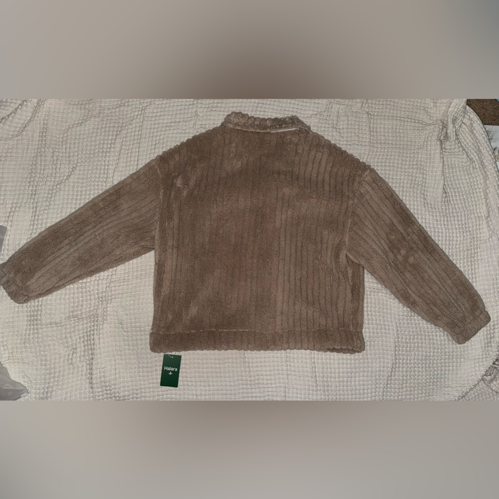 HALARA Women’s Long Sleeve Casual Sherpa Jacket in Cream NWT - Size Large - Picture 8 of 15